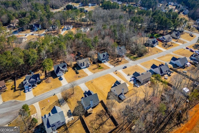 bird's eye view with a residential view