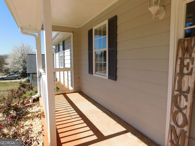 exterior space featuring covered porch