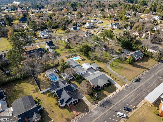 aerial view with a residential view