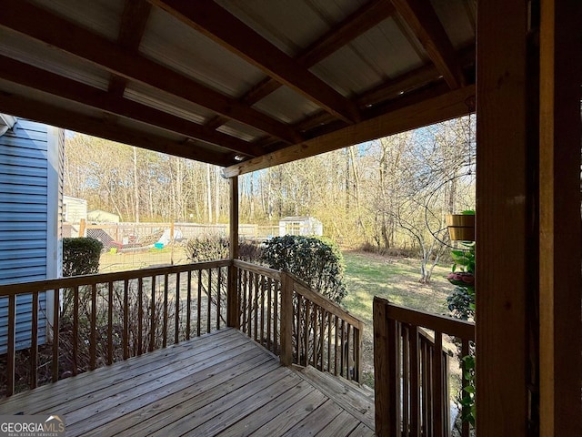 wooden deck with fence