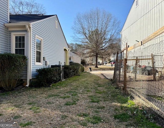 view of yard featuring fence