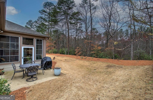 view of yard with a patio area