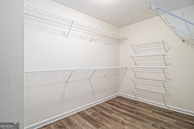 spacious closet with wood finished floors