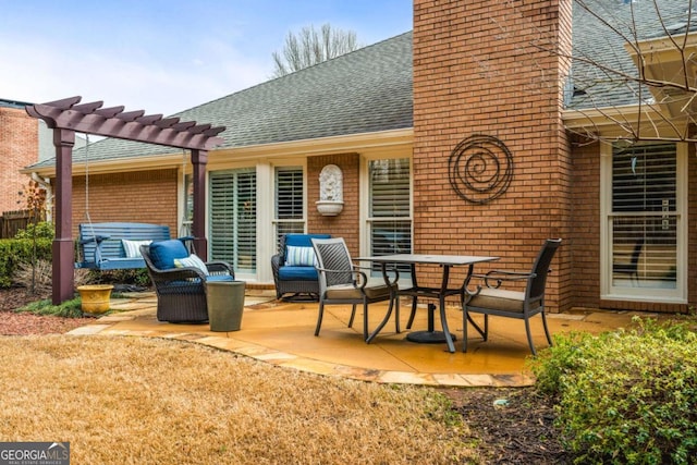 view of patio / terrace featuring a pergola