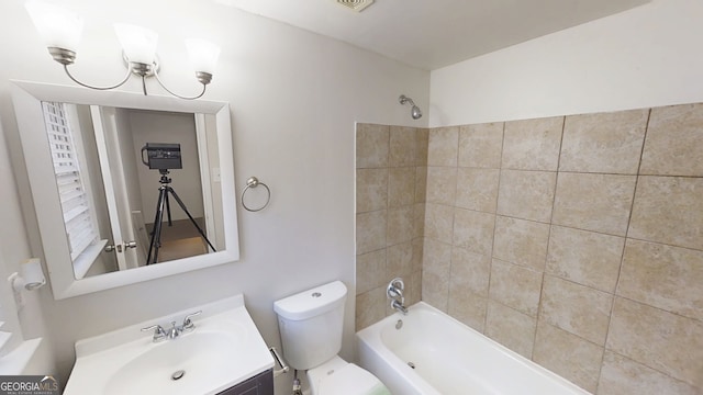 2134 Elinwood Dr, Atlanta, GA 30344 - bathroom featuring vanity and bathing tub / shower combination