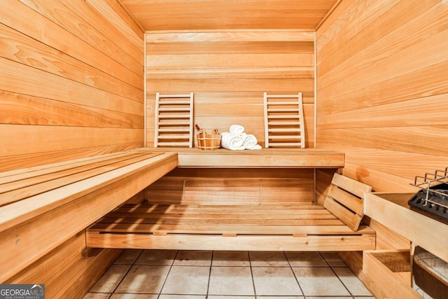 view of sauna / steam room featuring tile patterned floors