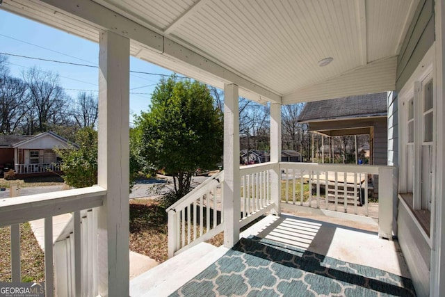 view of patio featuring covered porch