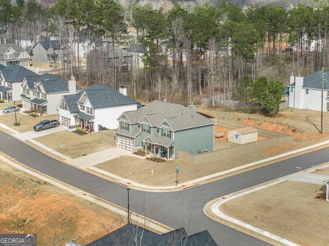 bird's eye view featuring a residential view