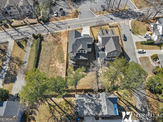 aerial view with a residential view