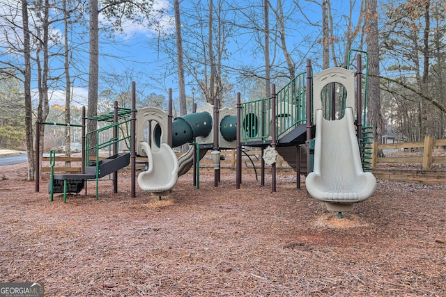 view of community jungle gym