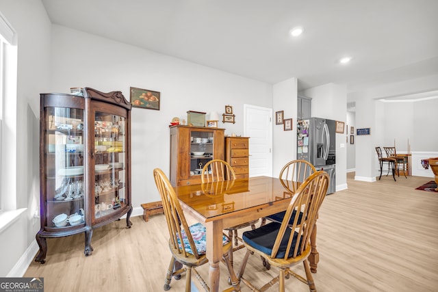 104 Eagle Heights Dr, Maysville, GA 30558 - dining space with baseboards, light wood-style floors, and recessed lighting