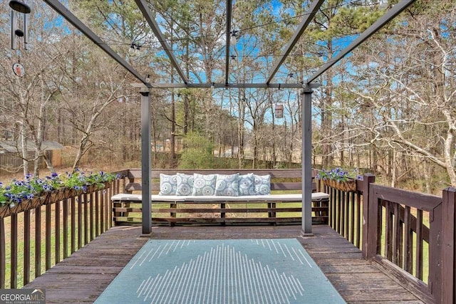 view of wooden deck