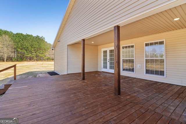 deck with french doors