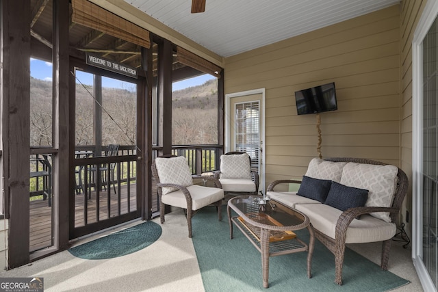 view of sunroom