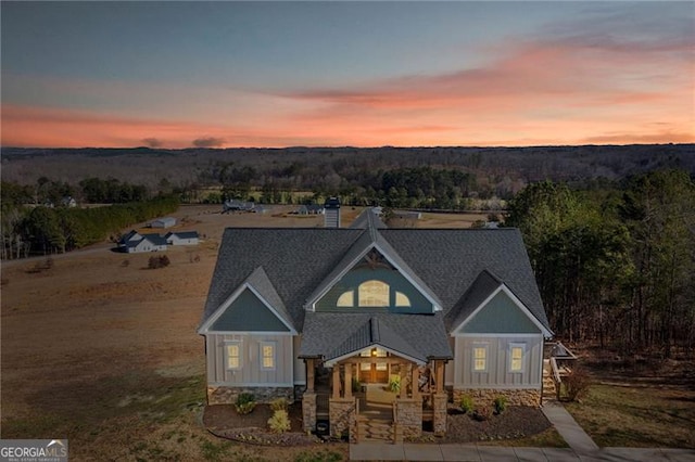 view of front of property featuring board and batten siding