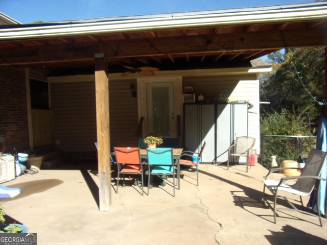 view of patio with outdoor dining area