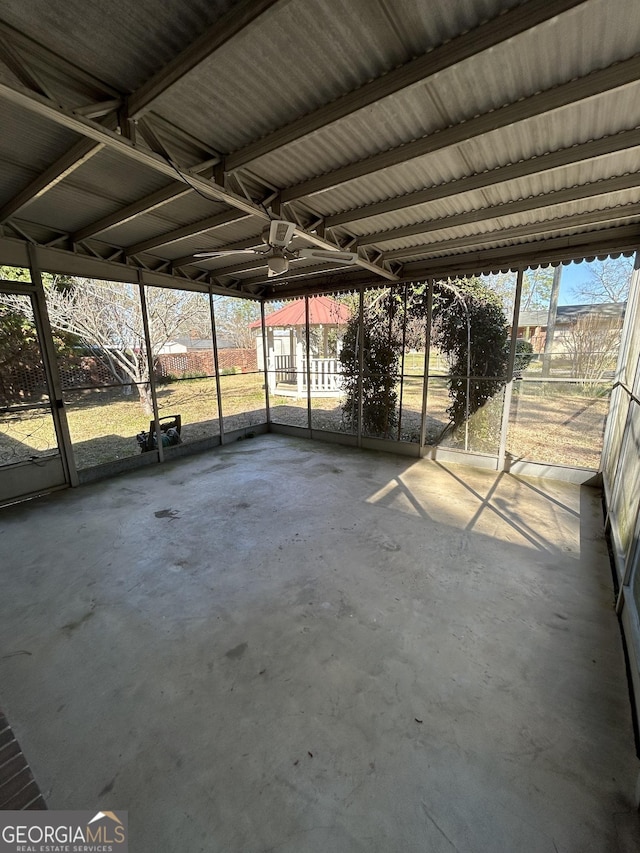view of unfurnished sunroom