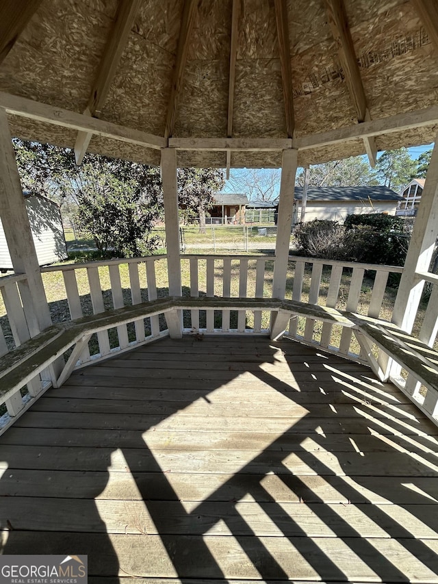 deck with a gazebo