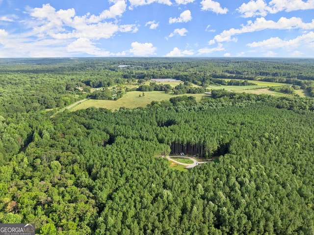 bird's eye view with a view of trees