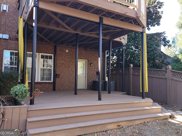 deck featuring fence