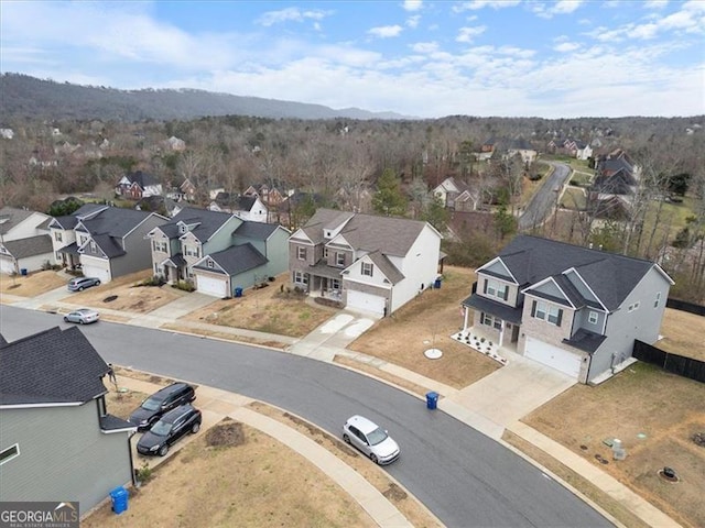 drone / aerial view with a residential view