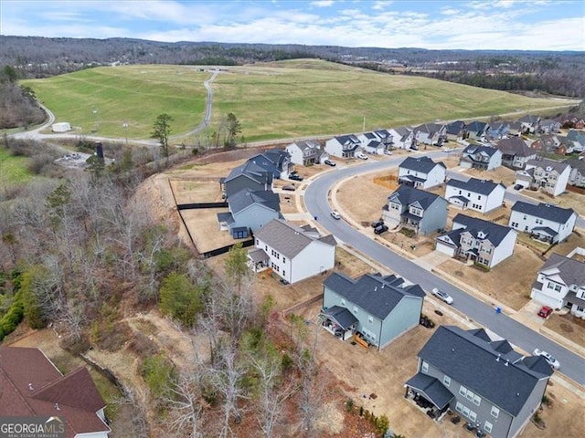 bird's eye view with a residential view