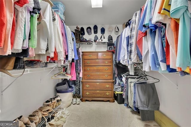 spacious closet with carpet flooring