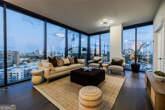 sunroom / solarium with a view of city