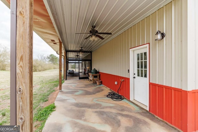 view of patio / terrace with ceiling fan