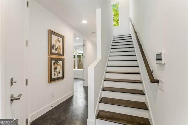 241 Maynard Ter SE Unit 17, Atlanta, GA 30316 - staircase with concrete flooring, recessed lighting, and baseboards