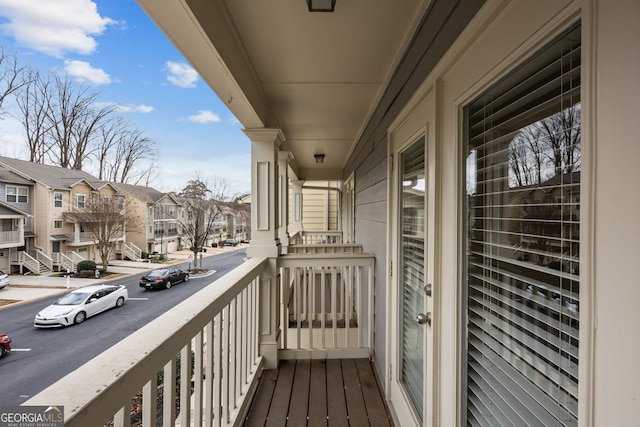 balcony with a residential view