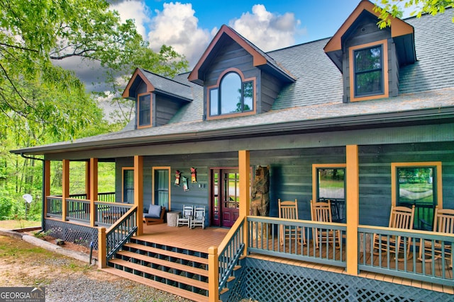 1650 Loving Rd, Morganton, GA 30560 - view of front facade with covered porch and a shingled roof