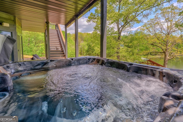 1650 Loving Rd, Morganton, GA 30560 - details with stairs and a hot tub