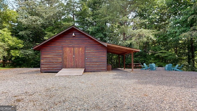 view of shed