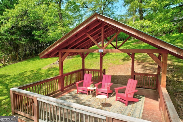 1650 Loving Rd, Morganton, GA 30560 - deck with a gazebo and a lawn