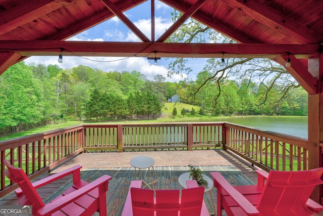 1650 Loving Rd, Morganton, GA 30560 - wooden deck with a water view