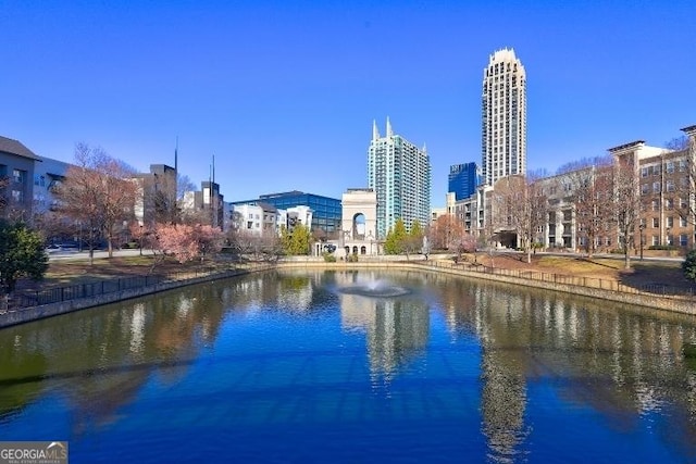 water view with a view of city