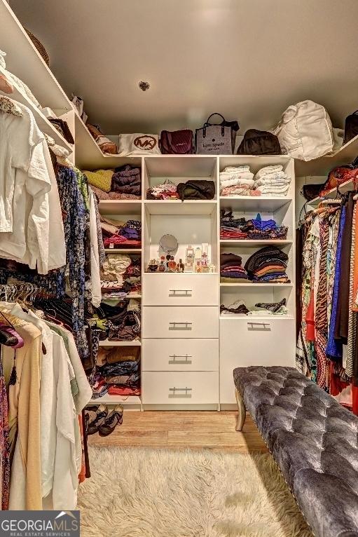 spacious closet featuring wood finished floors