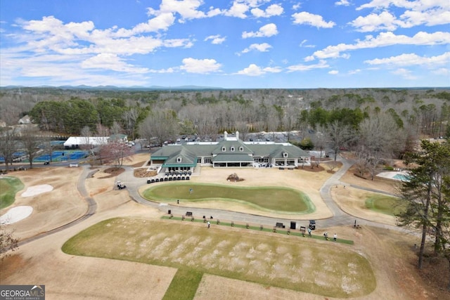 aerial view with a forest view