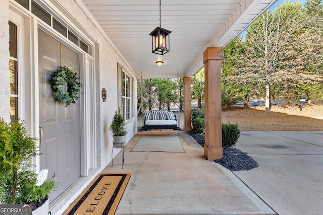 view of patio with a porch