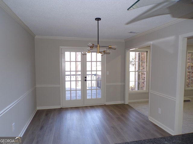 2401 Northlake Ct, Atlanta, GA 30345 - unfurnished dining area featuring a wealth of natural light, visible vents, a notable chandelier, and wood finished floors