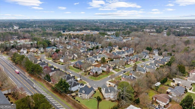 aerial view with a residential view