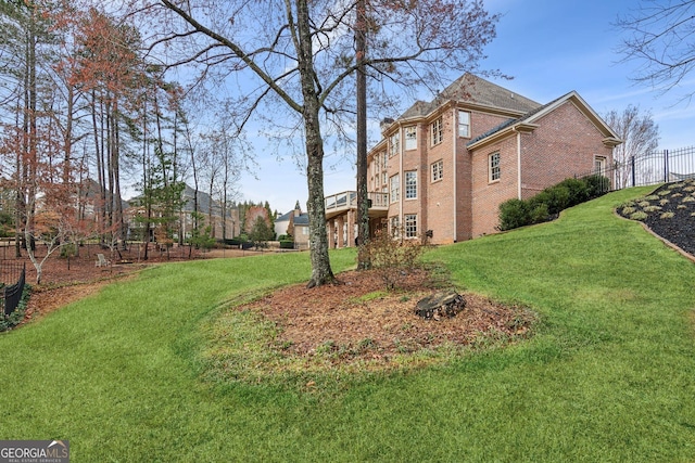 view of yard featuring fence