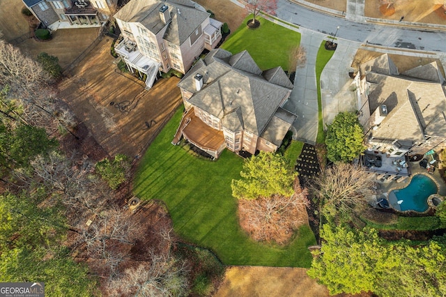 bird's eye view featuring a residential view