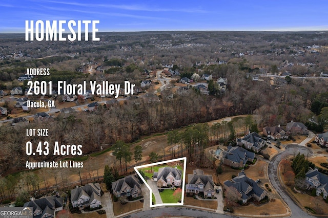 bird's eye view featuring a residential view