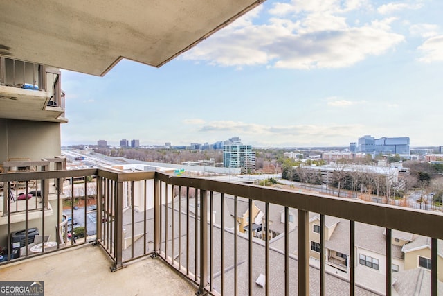 balcony featuring a view of city