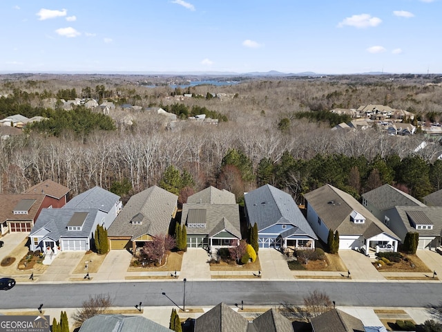 aerial view with a residential view