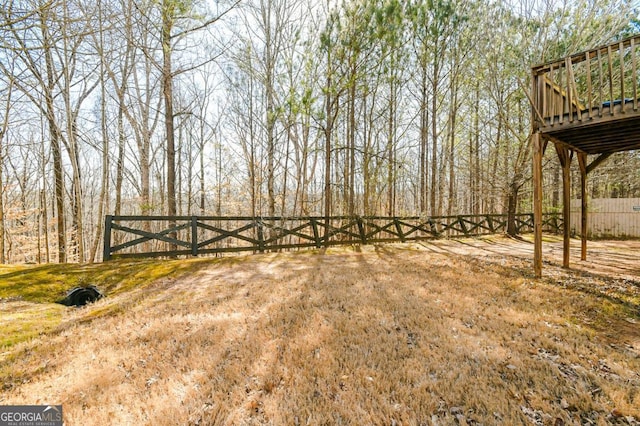 view of yard with fence