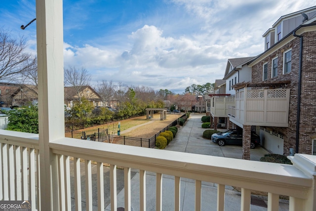 balcony with a residential view