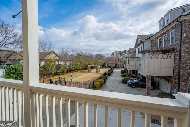 balcony featuring a residential view